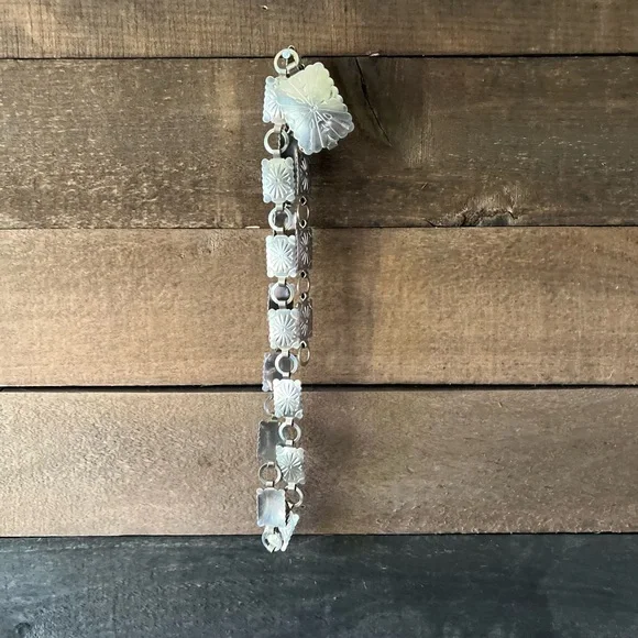 Vintage Southwestern Stamped Silver Concho Link Belt Chain